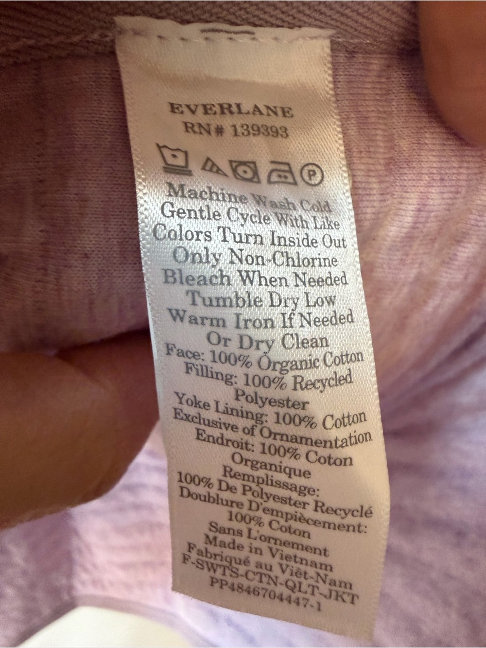 Everlane Organic Cotton Quilted Shirt Jacket Lavender Womens Size Medium - Picture 8 of 9